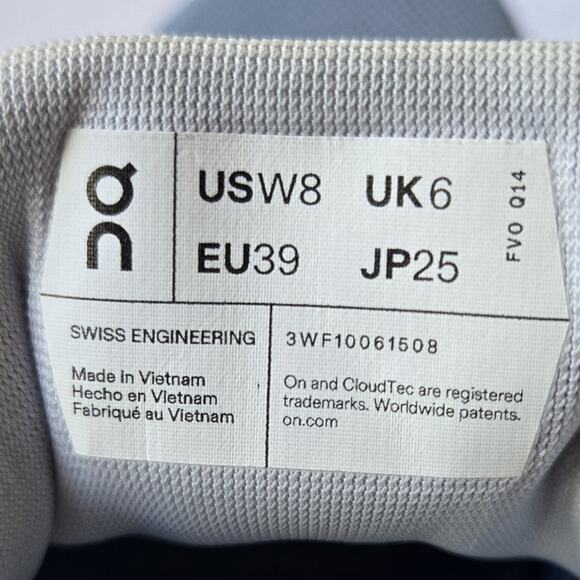 On Cloud 6 Women's Running Athletic Shoes Sneakers Chambray Blue/White Size 8 - Picture 8 of 8